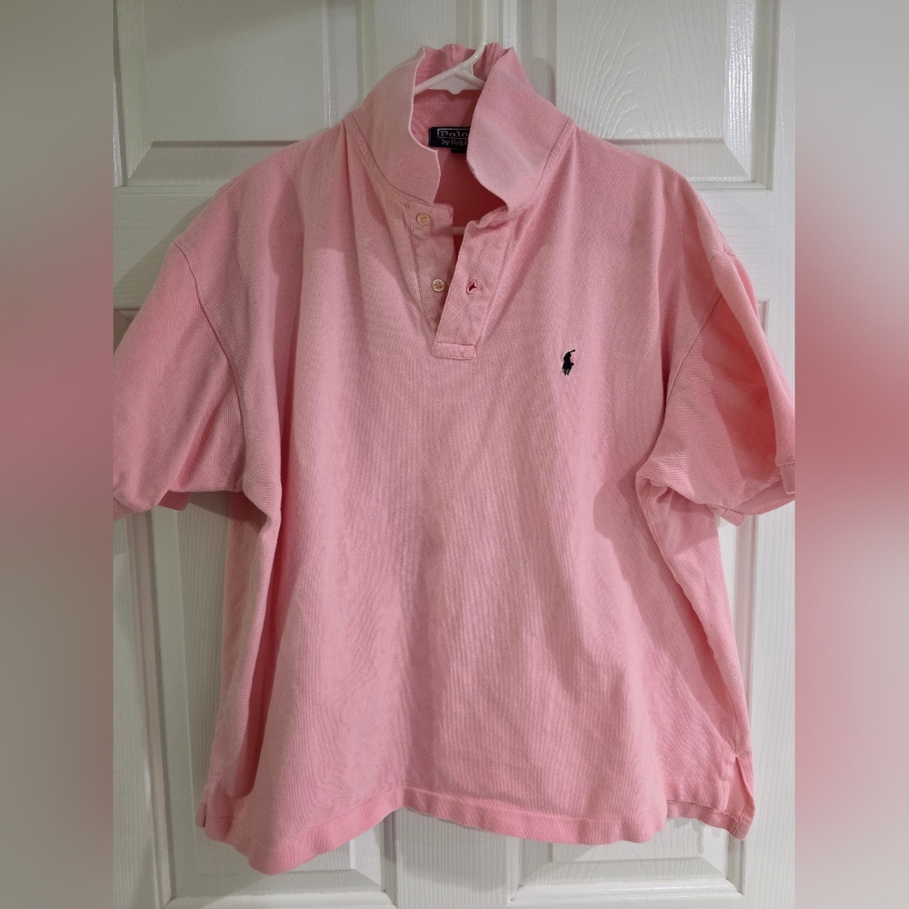 Ralph Lauren Pink Polo Shirt Classic Cotton Pique